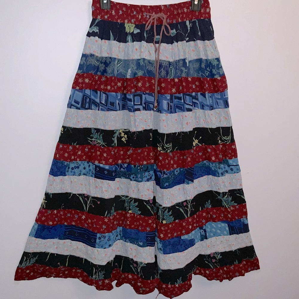 Vintage Multicolored Gypsy Broomstick Skirt Sz OS